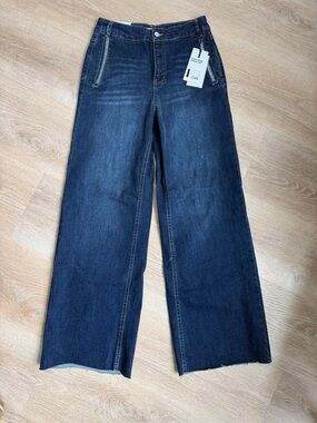 Oat New York Dark Blue Wide-Leg Jeans